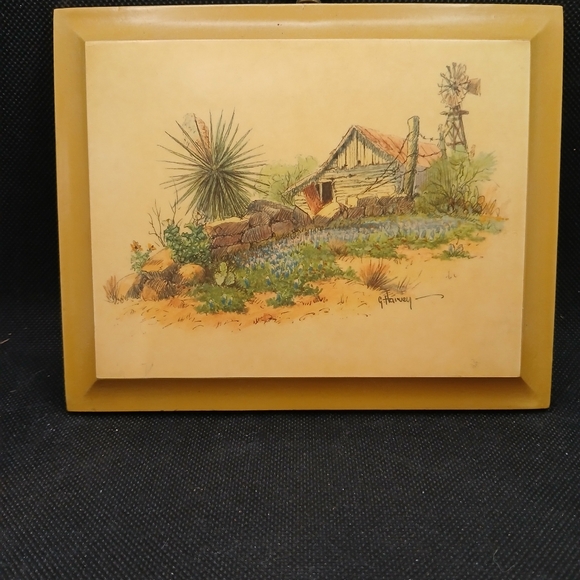 2 VTG Gerald Harvey Decoupaged  Plaques Mid CENTURY MODERN B3 - Picture 2 of 7